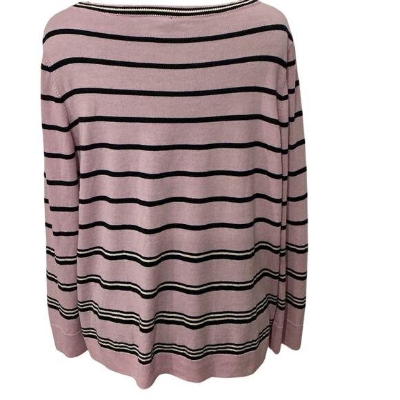 Talbots Woman’s Petites Lavender 100% Merino Wool Stripes Sweater Size 3XP - Picture 6 of 10